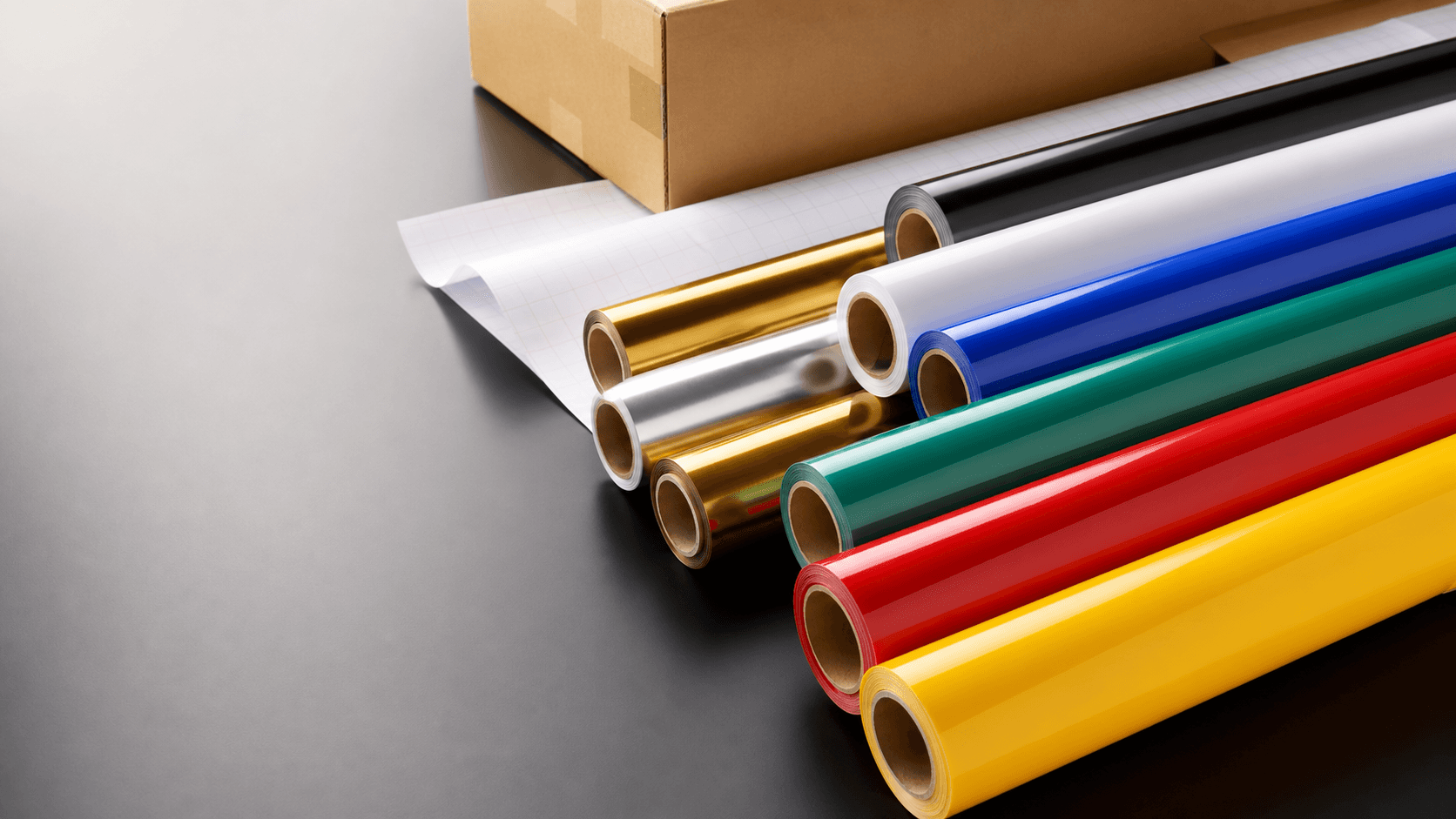 Glossy Niken Sticker colour vinyl rolls on release liner with carton packaging